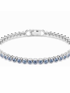 Swarovski Silver Bracelet with Light Blue Crystals